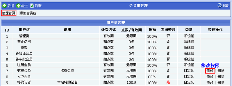 Phpcms程序會員管理