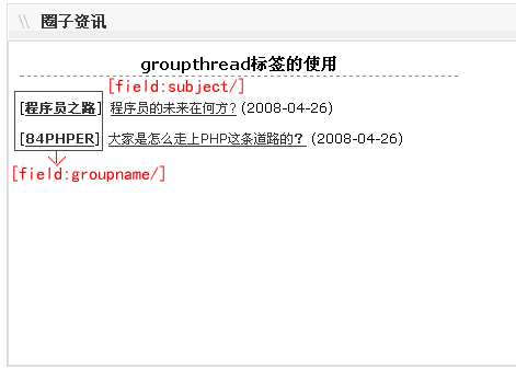 DedeCMS模板Groupthread標(biāo)簽使用教程